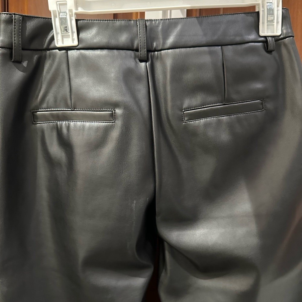 Black Faux Leather Trousers - Picture 8 of 13